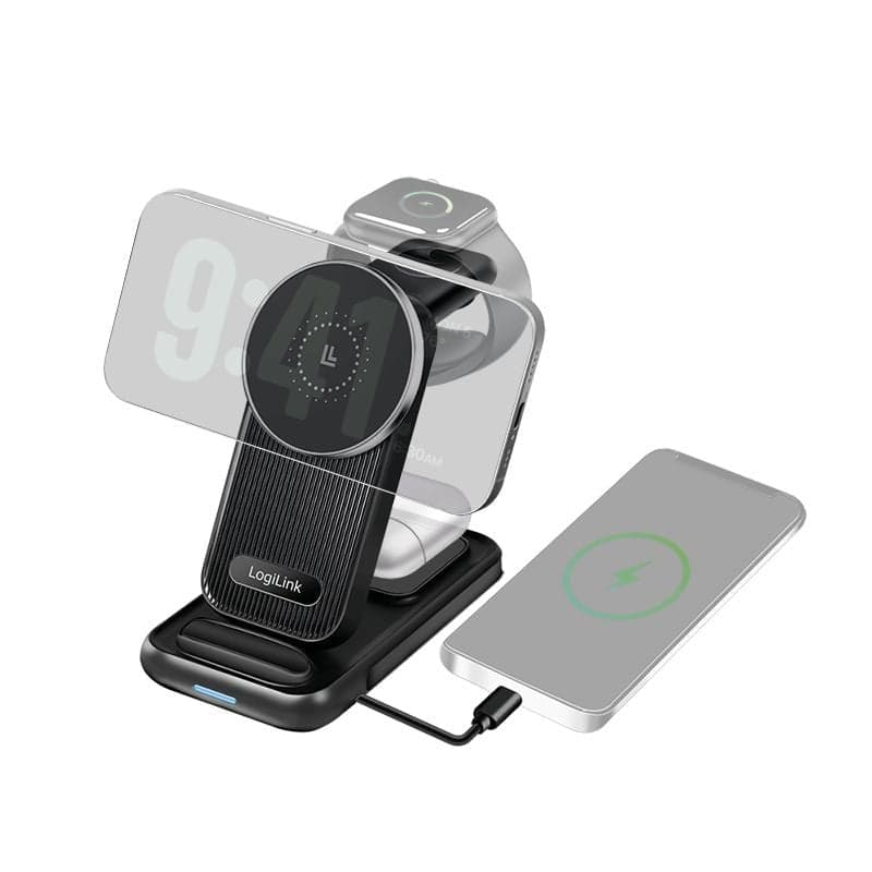 Stazione di Ricarica Wireless USB-C&trade 4 in 1 compatibile con Apple MagSafe 20,5W Nero in Caricabatterie a induzione Scontolo.net - Potenza, commercioVirtuoso.it