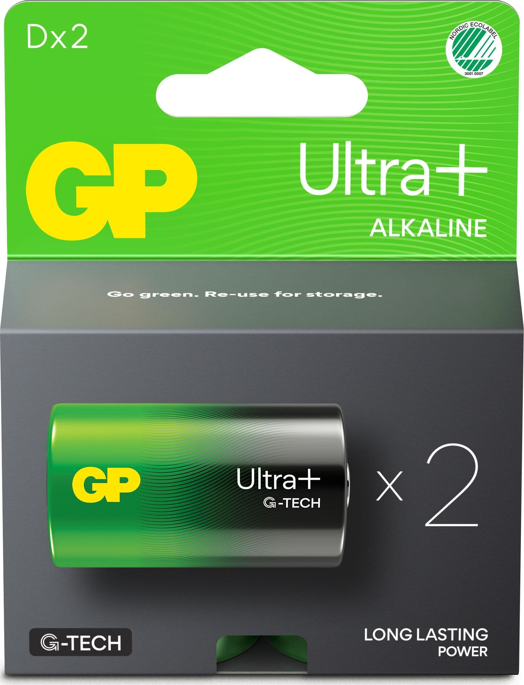 Blister 2 Batterie Torcia D GP Ultra Plus