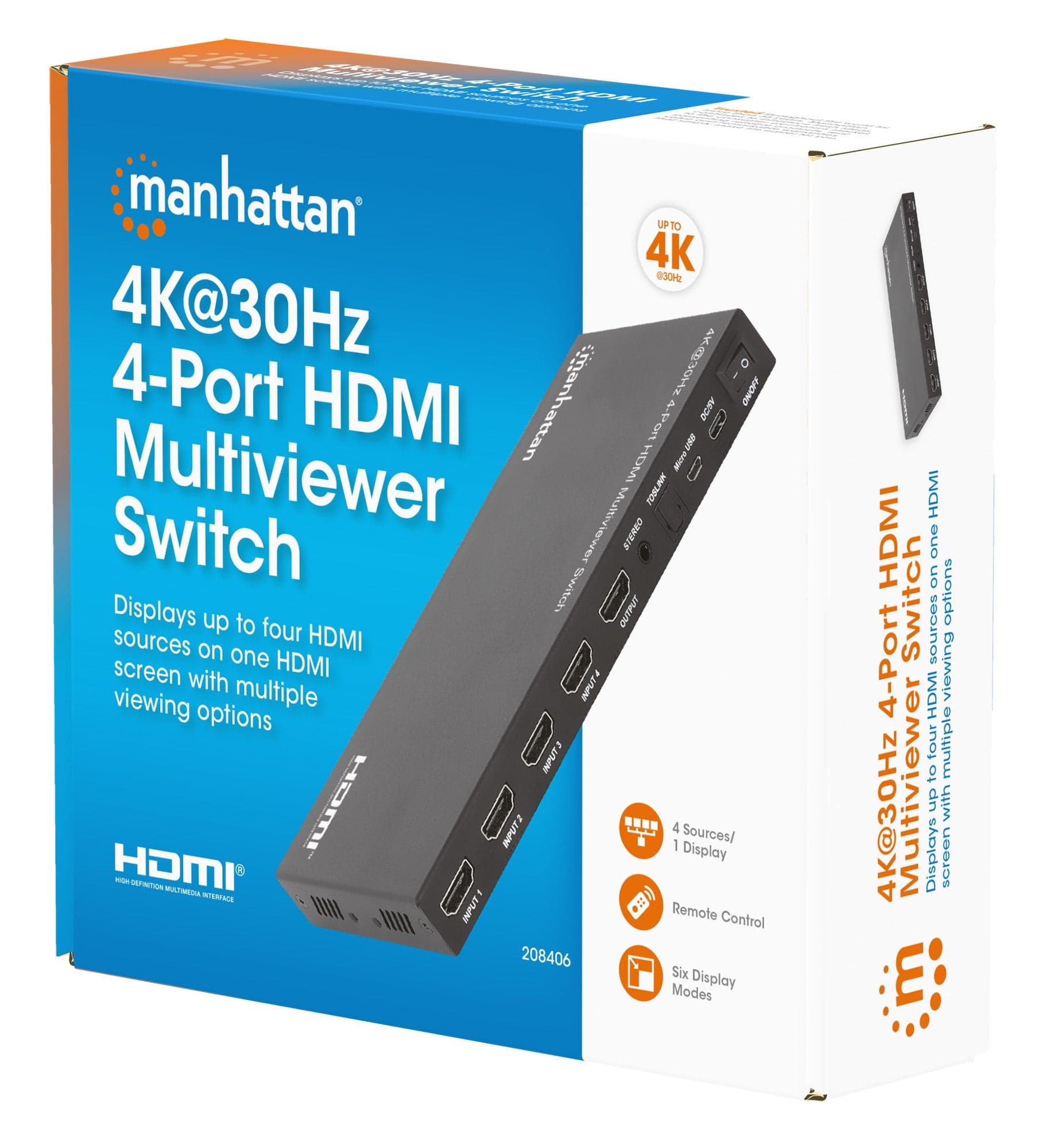 Switch Multiviewer HDMI 4K@30Hz 4x1 Nero in Selettori audio-video Scontolo.net - Potenza, commercioVirtuoso.it