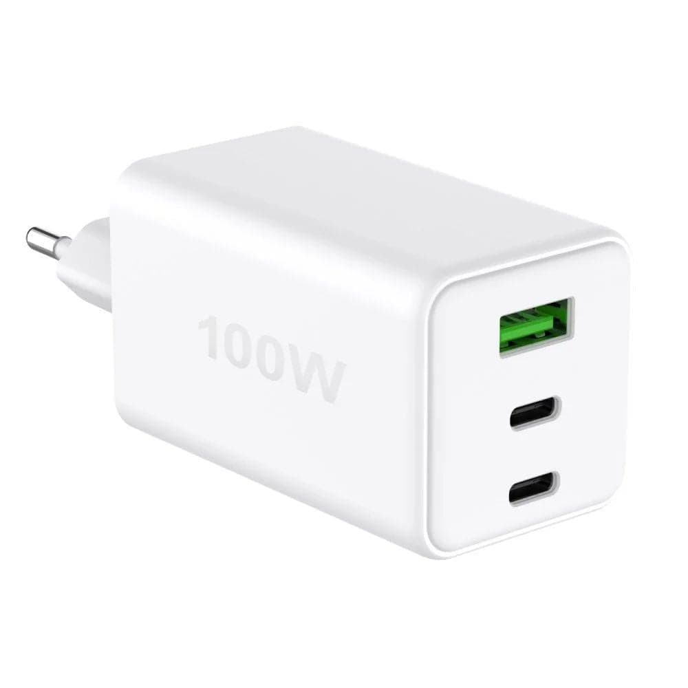 Caricatore Alimentatore GaN 100W 2x USB-C&trade 1x USB-A Power Delivery Fast Charger Bianco in Caricabatterie da muro Scontolo.net - Potenza, commercioVirtuoso.it