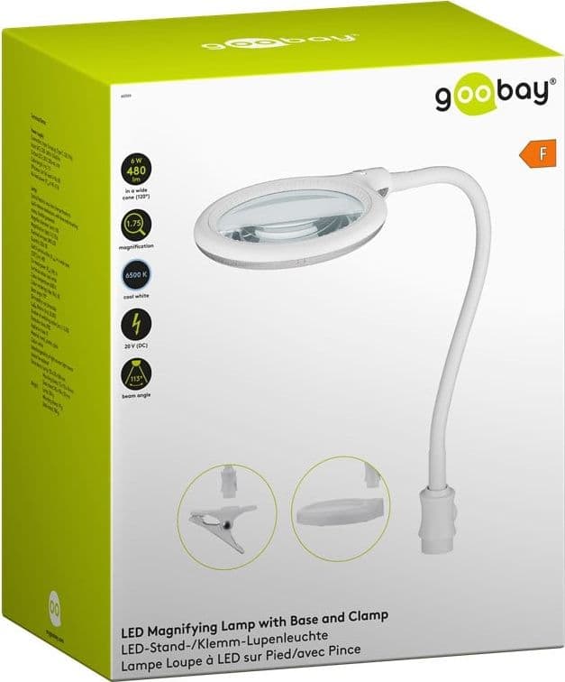 Lampada LED con Lente d'ingrandimento Base di Appoggio e Clip da Tavolo 6W Bianco in Lampade da lavoro Scontolo.net - Potenza, commercioVirtuoso.it