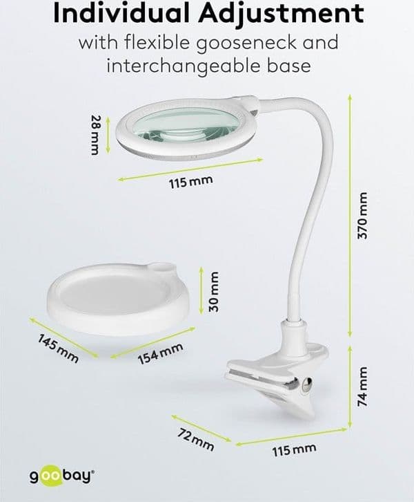 Lampada LED con Lente d'ingrandimento Base di Appoggio e Clip da Tavolo 6W Bianco in Lampade da lavoro Scontolo.net - Potenza, commercioVirtuoso.it