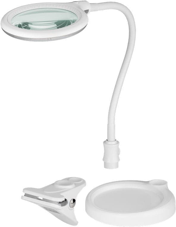 Lampada LED con Lente d'ingrandimento Base di Appoggio e Clip da Tavolo 6W Bianco in Lampade da lavoro Scontolo.net - Potenza, commercioVirtuoso.it