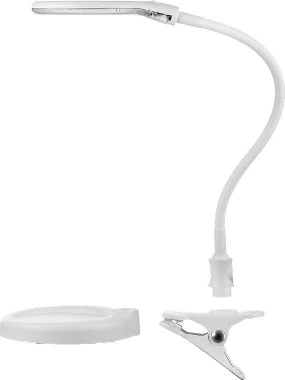 Lampada LED con Lente d'ingrandimento Base di Appoggio e Clip da Tavolo 6W Bianco in Lampade da lavoro Scontolo.net - Potenza, commercioVirtuoso.it