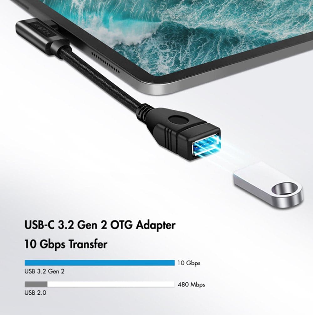 Cavo USB 3.2 Gen2 OTG USB-C&trade Maschio Angolato a USB-A Femmina 0,2 m in Adattatori da viaggio Scontolo.net - Potenza, commercioVirtuoso.it