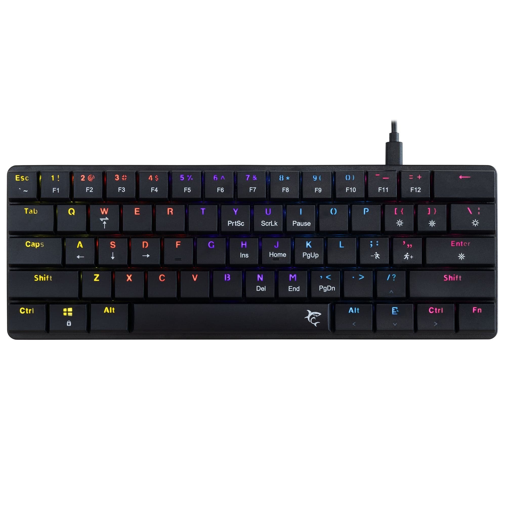 Tastiera Gaming USB-C&trade 62 Tasti con Retroilluminazione LED RGB e 19 Effetti Luce