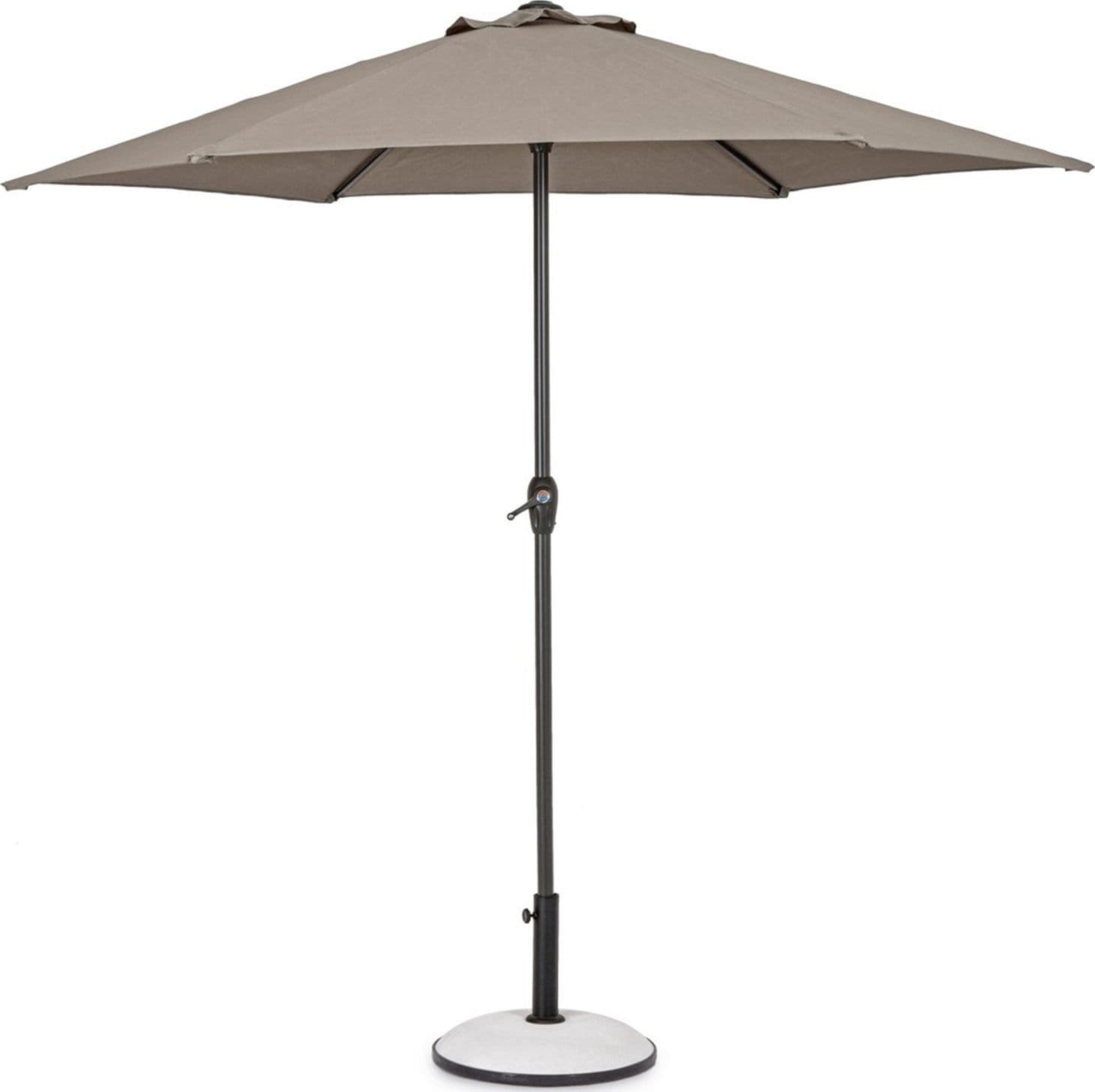 Ombrellone palo centrale "Kalife" in alluminio verniciato a polvere per giardino e balcone Ø 250 cm – Tortora – Andrea