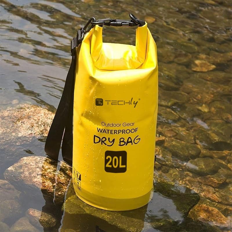 Sacca Impermeabile 20L Dry Bag con Tracolla Regolabile Giallo in Custodie Scontolo.net - Potenza, commercioVirtuoso.it