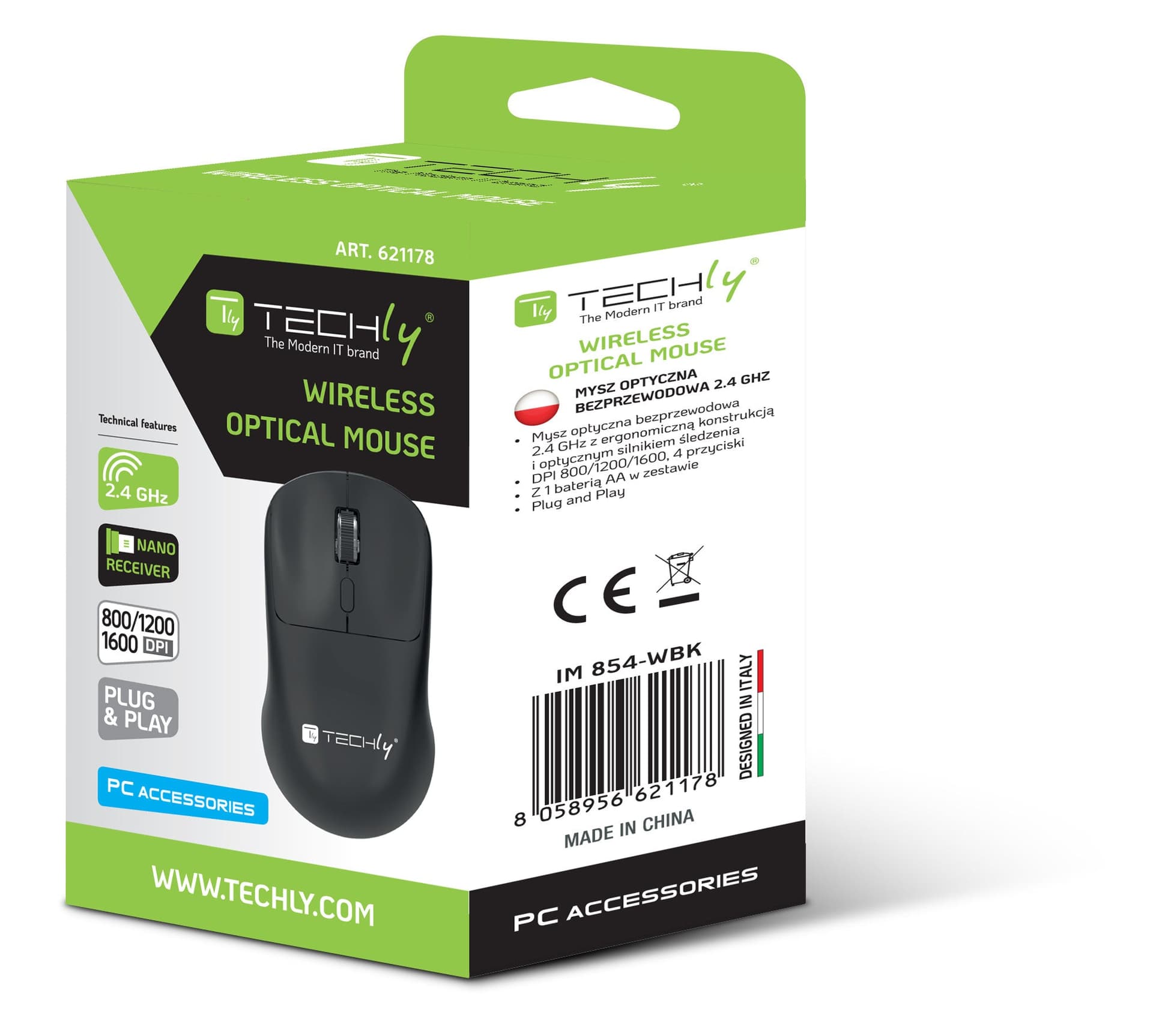 Mouse Ottico Wireless 1600 Dpi Nero in  Scontolo.net - Potenza, commercioVirtuoso.it