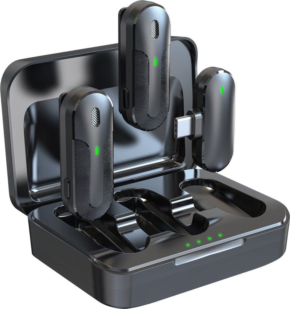 Set 2 Mini Microfoni Lavalier Wireless con Ricevitore USB-C&trade e Custodia di Ricarica, TX301 in Set di microfoni Scontolo.net - Potenza, commercioVirtuoso.it