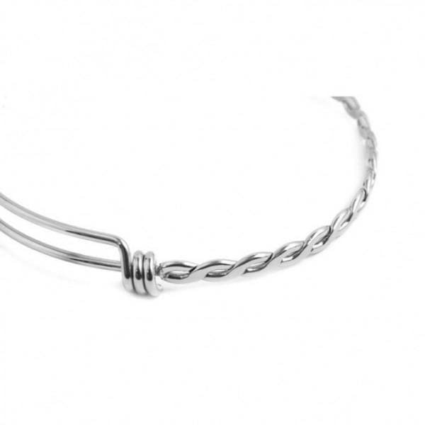 Marlù BRACCIALE BANGLE TORCHON PERLA PENDENTE ACCIAIO in Bracciali Alba Gioielli - Casoria, commercioVirtuoso.it