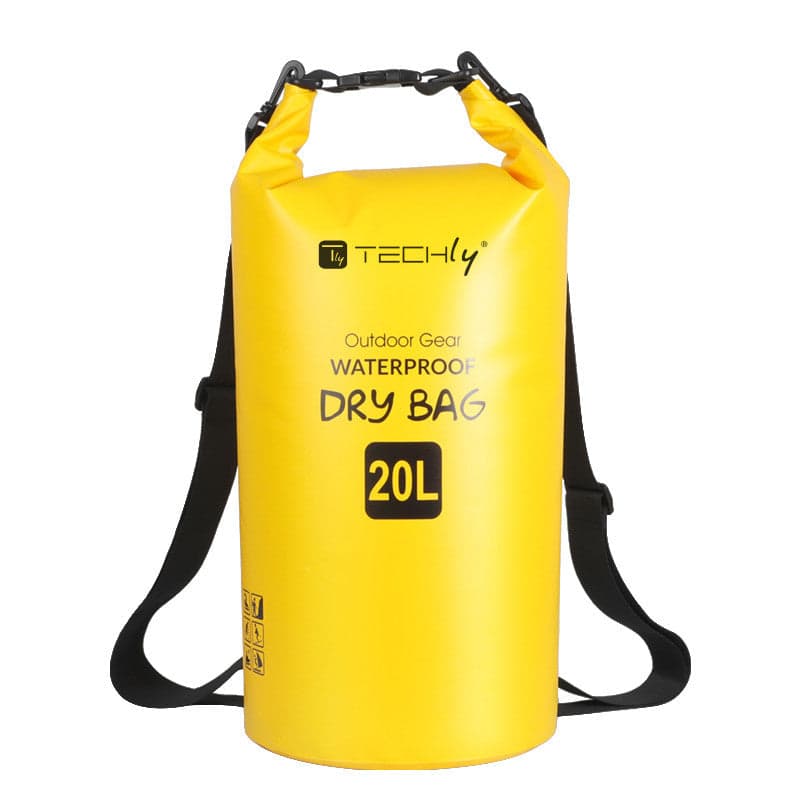 Sacca Impermeabile 20L Dry Bag con Tracolla Regolabile Giallo in Custodie Scontolo.net - Potenza, commercioVirtuoso.it