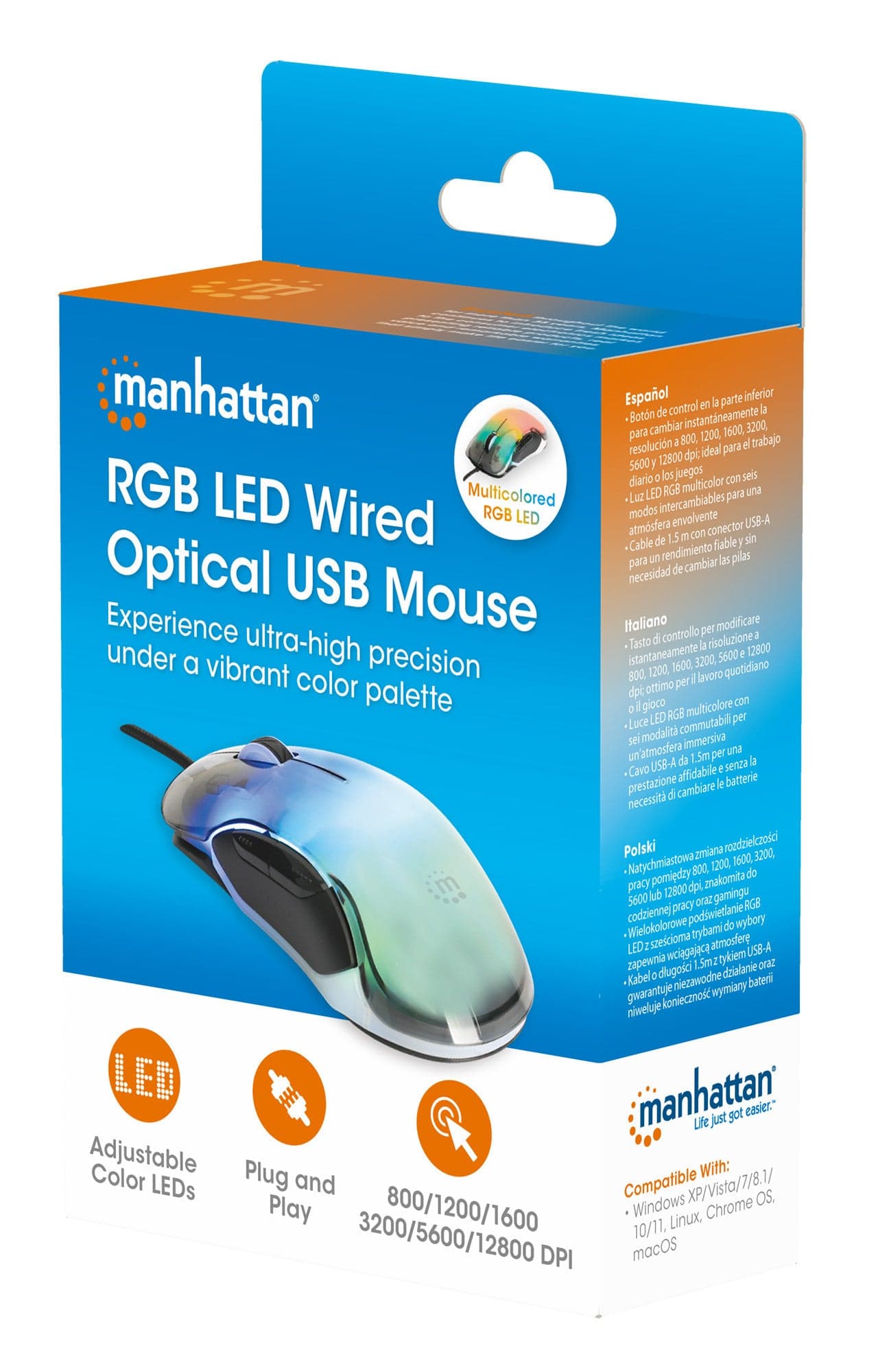 Mouse Ottico USB 12800 Dpi Retroilluminazione LED RGB in Mouse da gioco Scontolo.net - Potenza, commercioVirtuoso.it