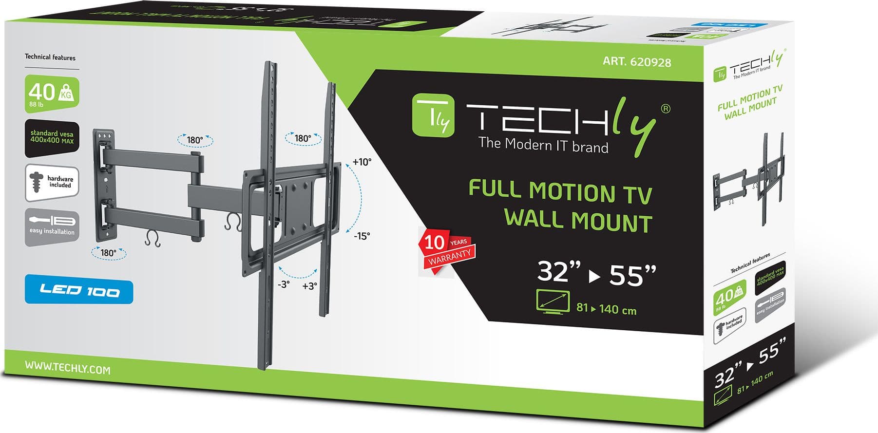 Supporto a Muro per TV LED LCD 32-55'' Full-Motion in Supporti da parete e da soffitto Scontolo.net - Potenza, commercioVirtuoso.it