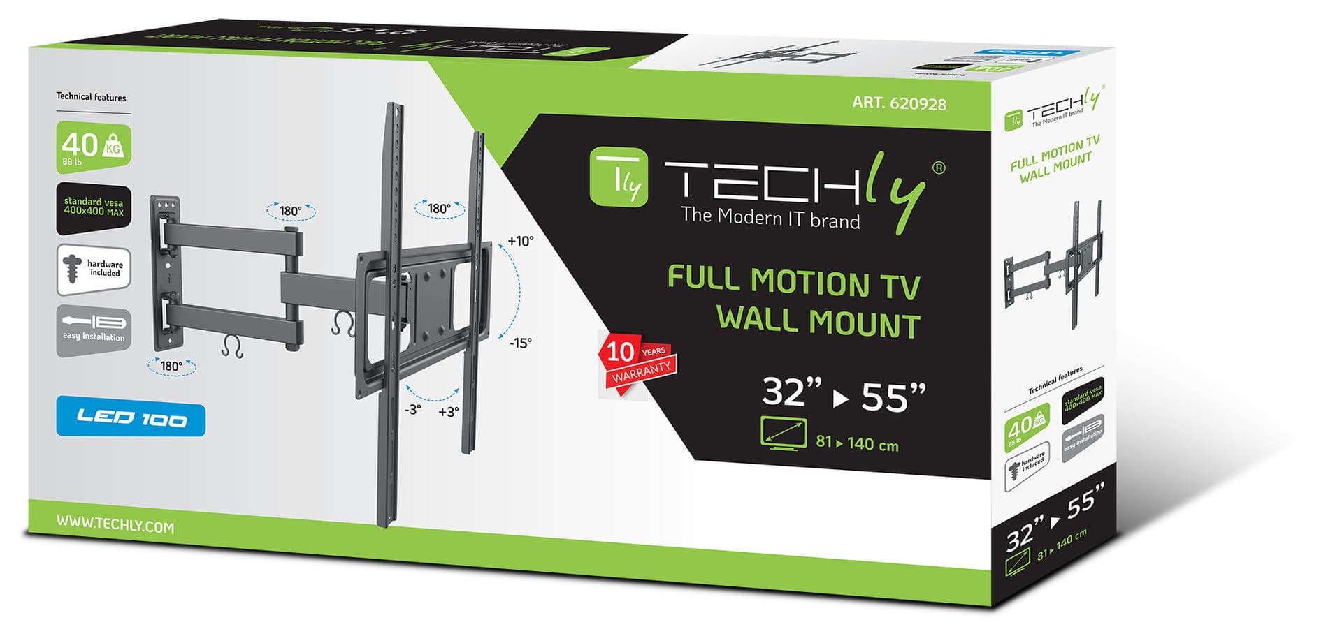 Supporto a Muro per TV LED LCD 32-55'' Full-Motion in Supporti da parete e da soffitto Scontolo.net - Potenza, commercioVirtuoso.it