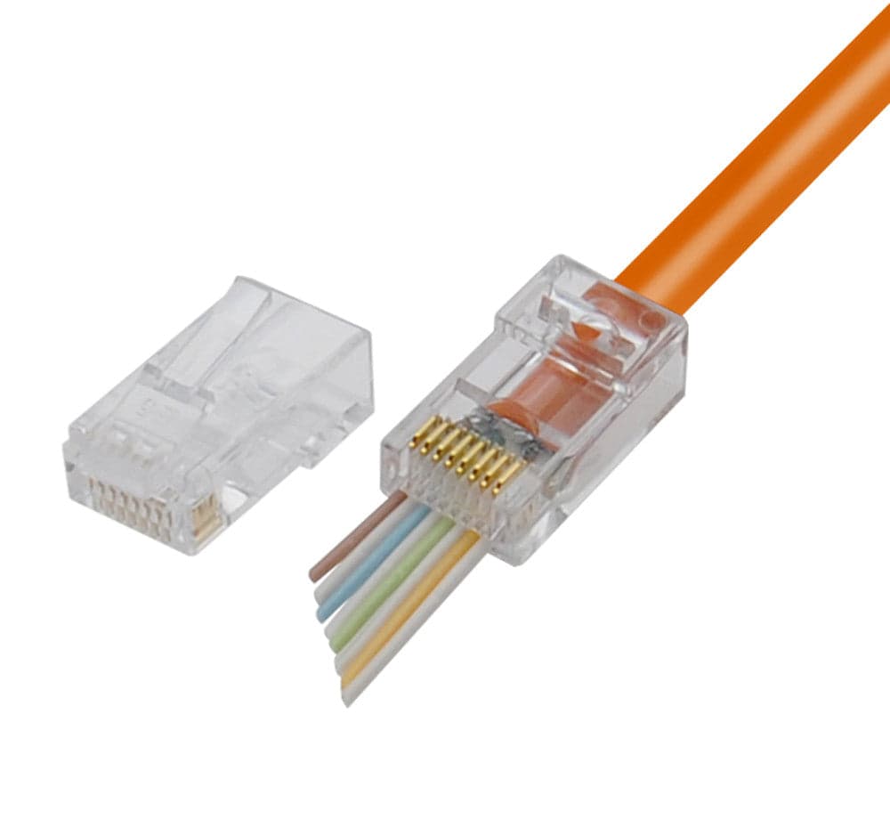 Confezione 100 Plug modulari RJ45 Passanti Cat6 UTP in Cavi Ethernet Scontolo.net - Potenza, commercioVirtuoso.it