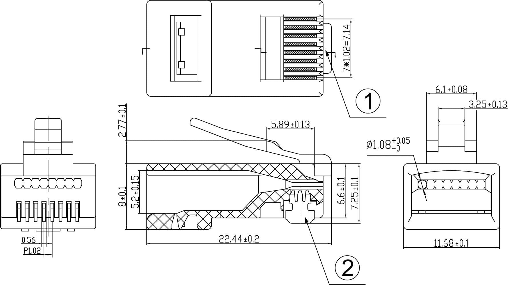 Confezione 100 Plug modulari RJ45 Passanti Cat6 UTP in Cavi Ethernet Scontolo.net - Potenza, commercioVirtuoso.it