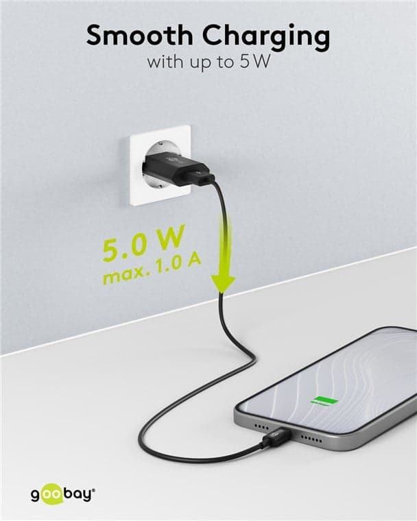 Caricatore USB 1A 5W Compatto Spina Europea Nero in Caricabatterie da muro Scontolo.net - Potenza, commercioVirtuoso.it
