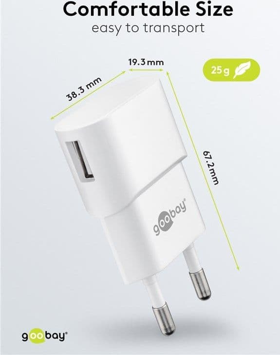 Caricatore USB 1A 5W Compatto Spina Europea Bianco in Caricabatterie da muro Scontolo.net - Potenza, commercioVirtuoso.it
