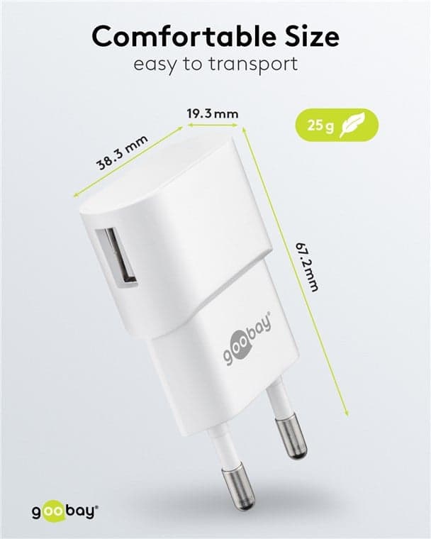 Caricatore USB 1A 5W Compatto Spina Europea Bianco in Caricabatterie da muro Scontolo.net - Potenza, commercioVirtuoso.it