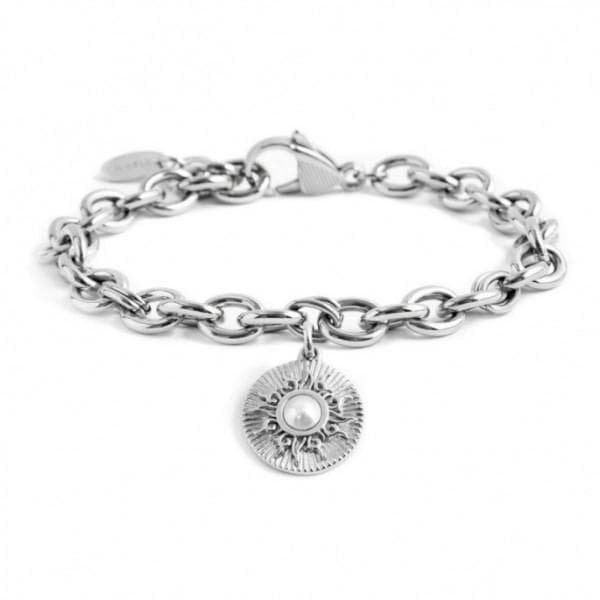 Marlù BRACCIALE CATENA CON PENDENTE SOLE ACCIAIO