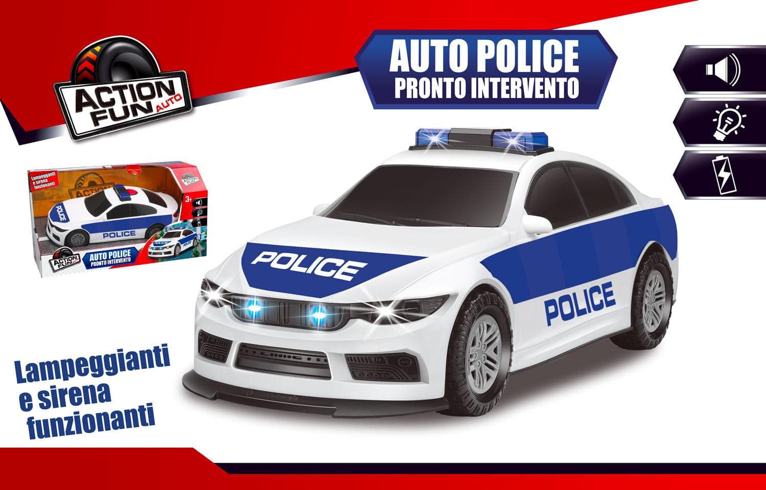 Auto Police Grande Luci Suoni Frizione in Auto e auto da corsa Scontolo.net - Potenza, commercioVirtuoso.it