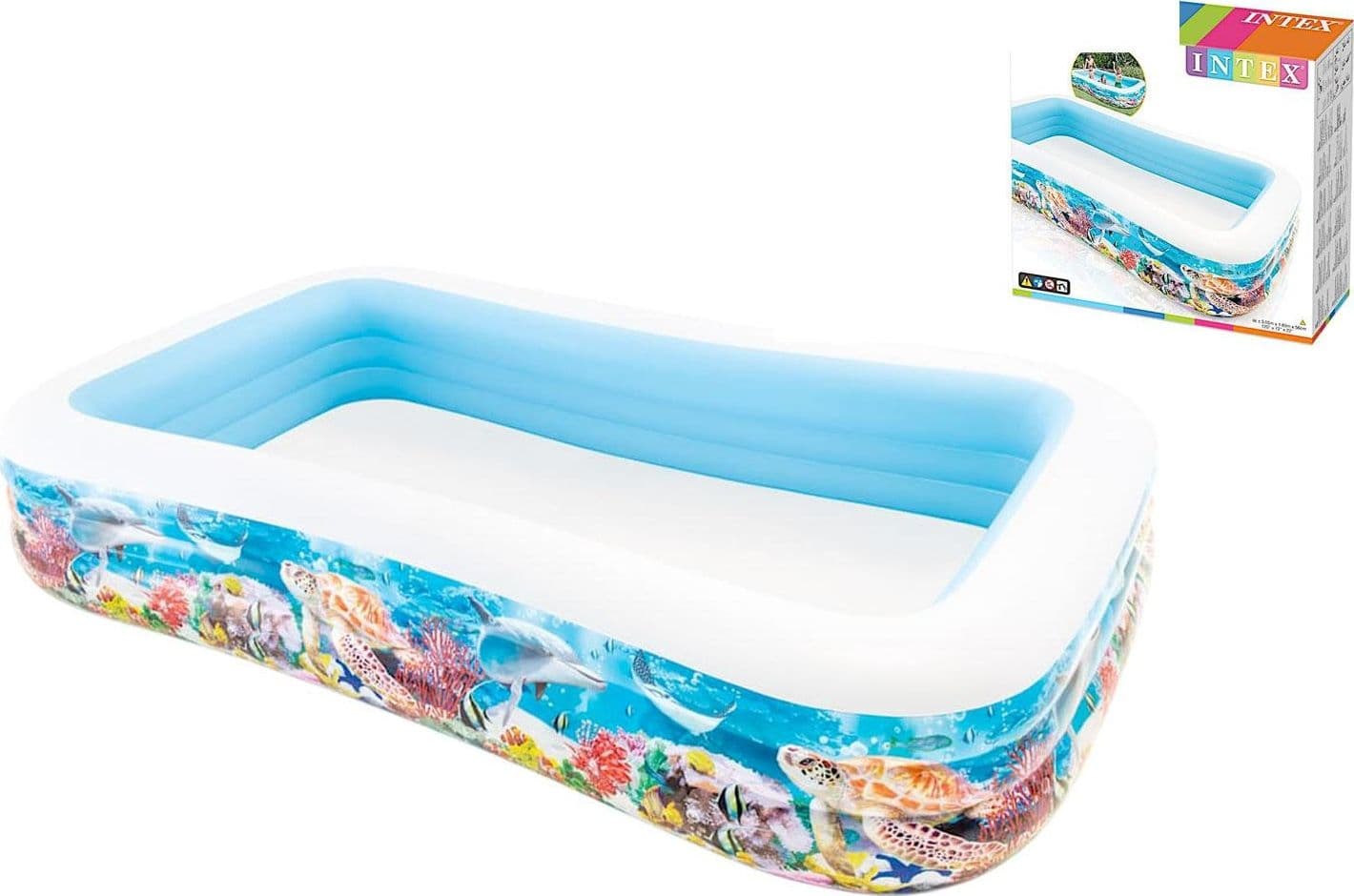 Piscina Family Pesci Rett. 305x183x56 – Intex