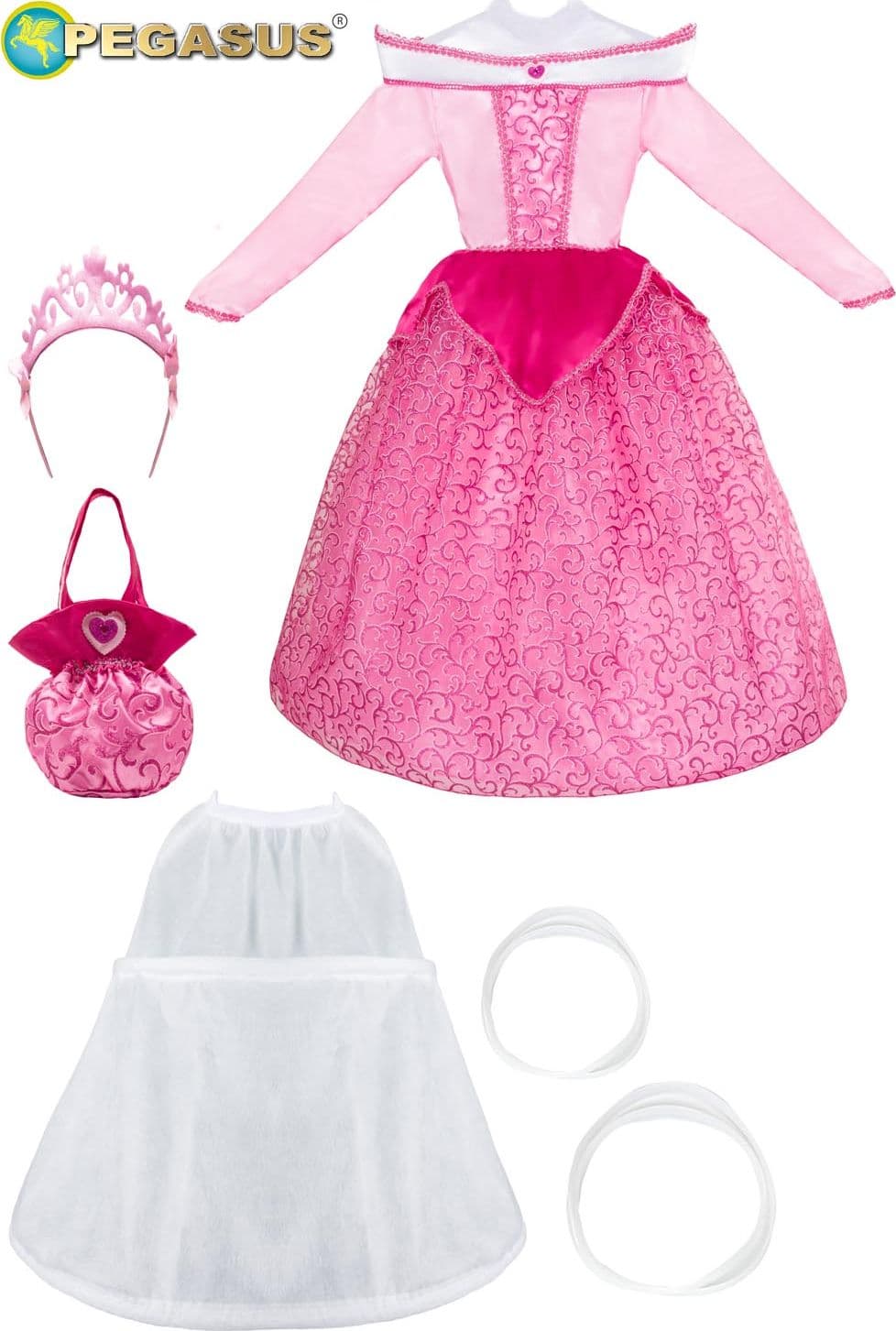 COSTUME CARNEVALE PRINCIPESSA AURORA BAMBINA DA 5 A 11 ANNI - PEGASUS 1570 in Bambini Falco Biancheria - Parete, commercioVirtuoso.it