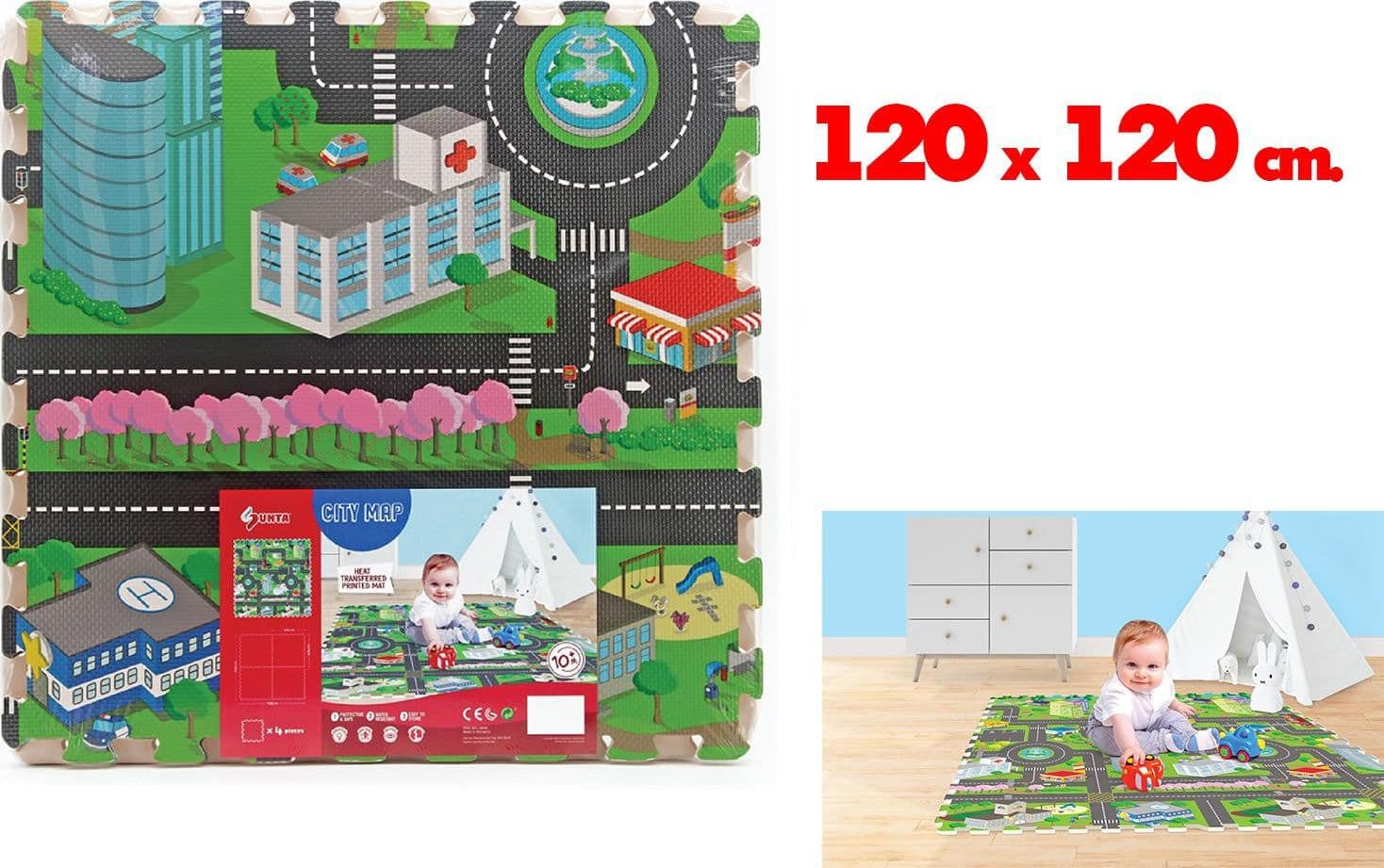 Tappeto Puzzle Mappa Citta' 120x120