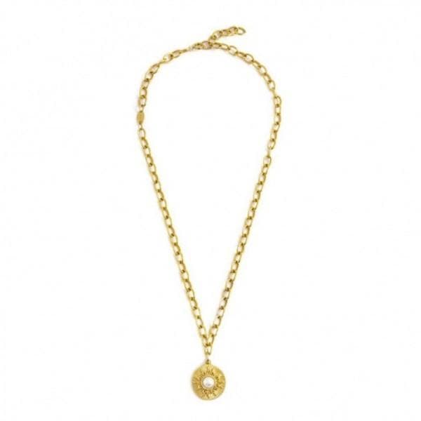 Marlù COLLANA CATENA CON PENDENTE SOLE PVD ORO