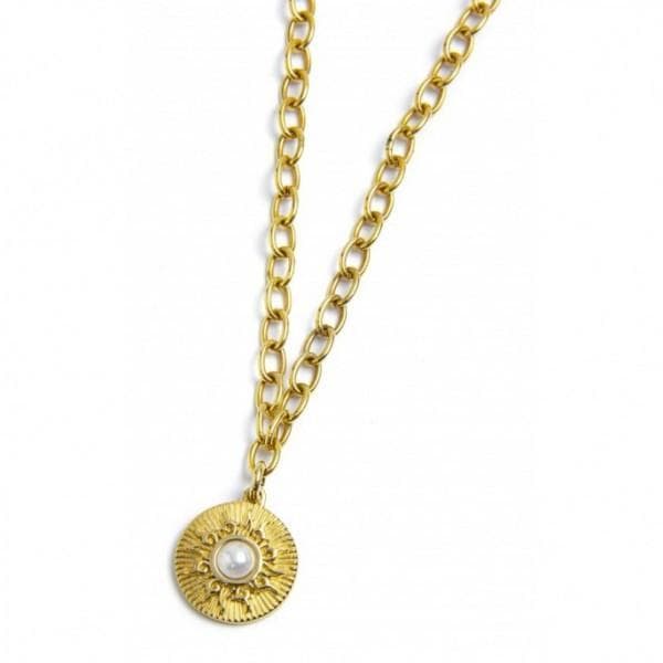 Marlù COLLANA CATENA CON PENDENTE SOLE PVD ORO in Collane Alba Gioielli - Casoria, commercioVirtuoso.it