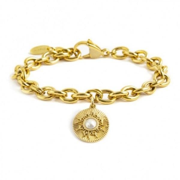 Marlù BRACCIALE CATENA CON PENDENTE SOLE PVD ORO