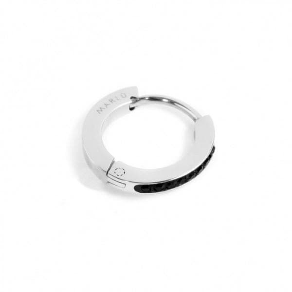 Marlù MONO ORECCHINO CERCHIO ACCIAIO 13MM CRISTALLI NERI in Orecchini Alba Gioielli - Casoria, commercioVirtuoso.it