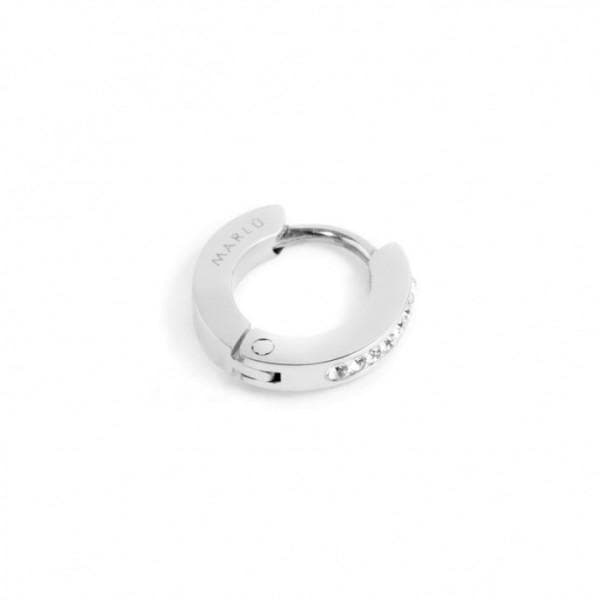 Marlù MONO ORECCHINO CERCHIO ACCIAIO 11MM CRISTALLI BIANCHI in Orecchini Alba Gioielli - Casoria, commercioVirtuoso.it