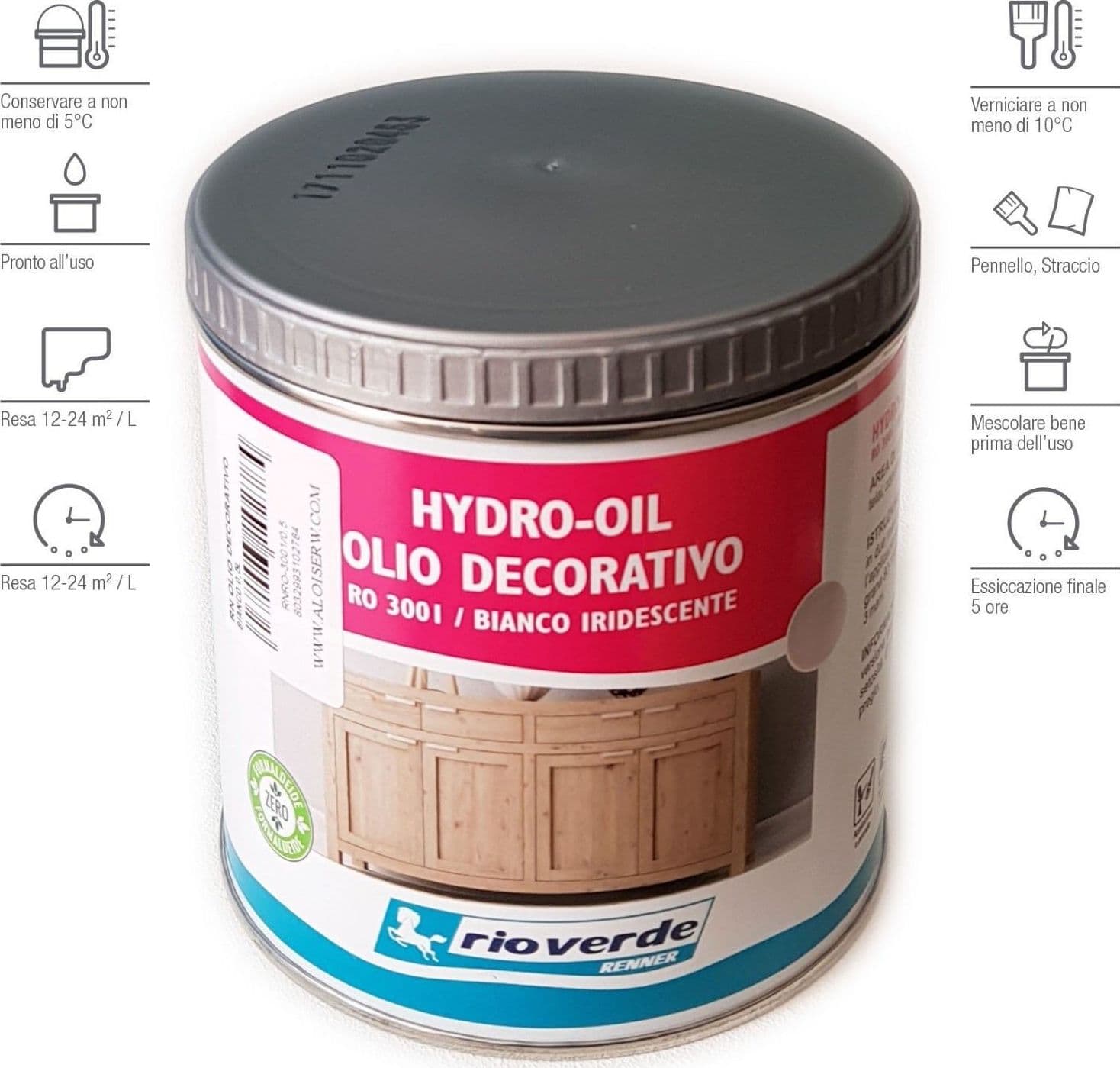 Renner Hydro-Oil 0,5lt olio all'acqua decorativo in Oli Aloiserw.com - Altomonte, commercioVirtuoso.it