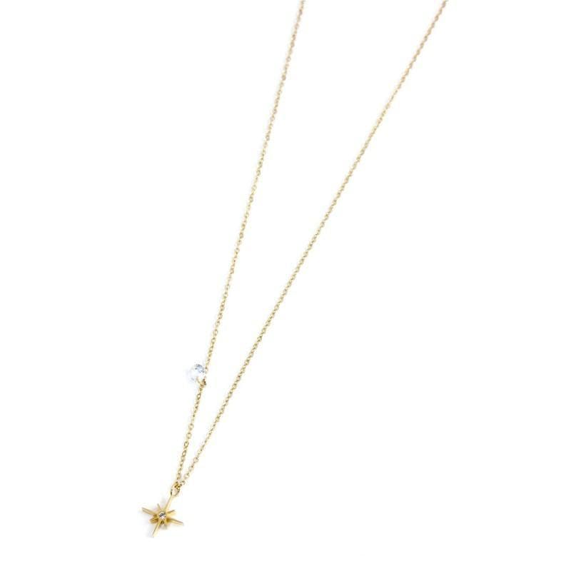 Marlù COLLANA ROSA DEI VENTI PENDENTE 10MM E CRISTALLI PVD ORO