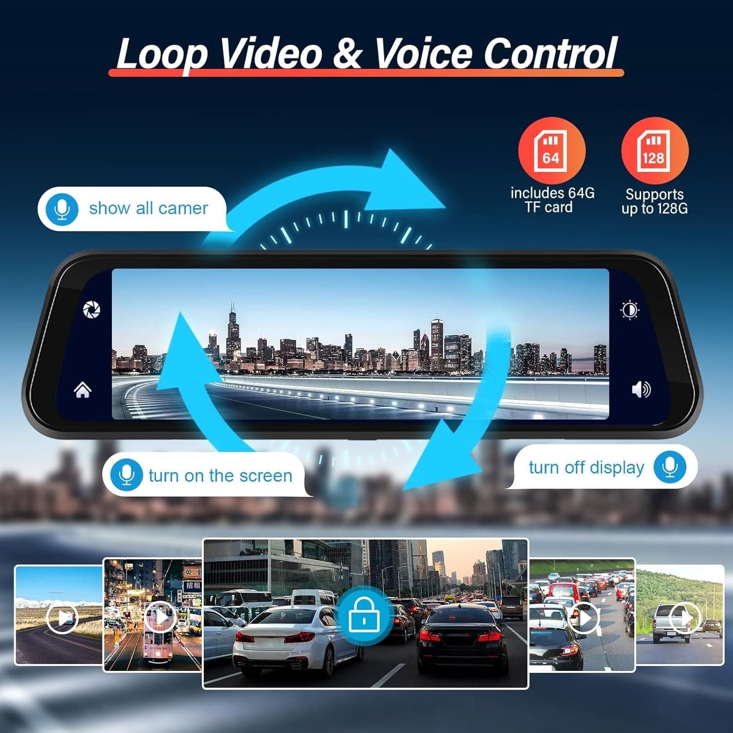 Specchietto Retrovisore 9.66" Dash Cam FULL HD 4K Wireless Carplay Android SD in Videocamera da cruscotto Zencoccostore - Formia, commercioVirtuoso.it