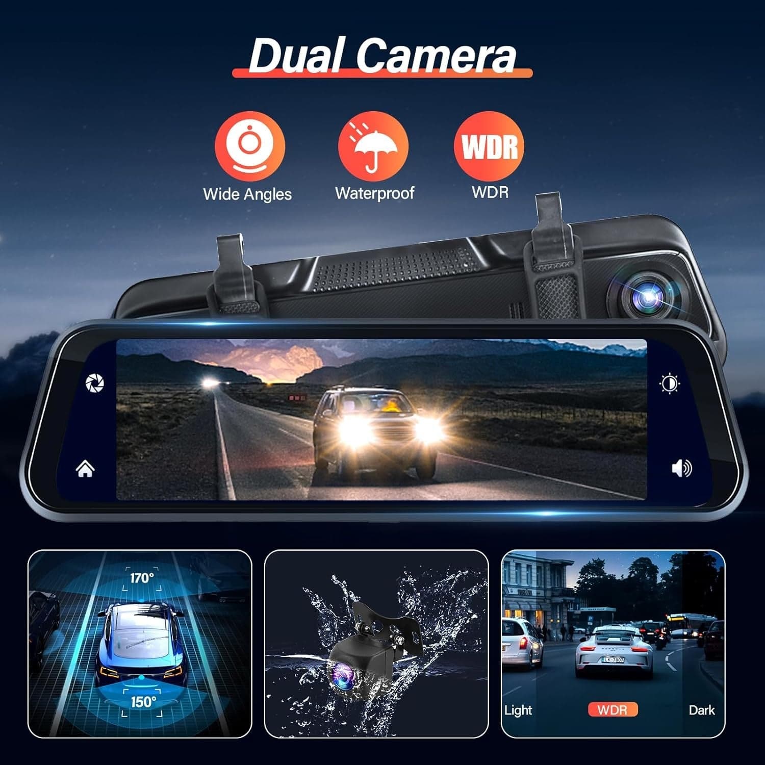 Specchietto Retrovisore 9.66" Dash Cam FULL HD 4K Wireless Carplay Android SD in Videocamera da cruscotto Zencoccostore - Formia, commercioVirtuoso.it