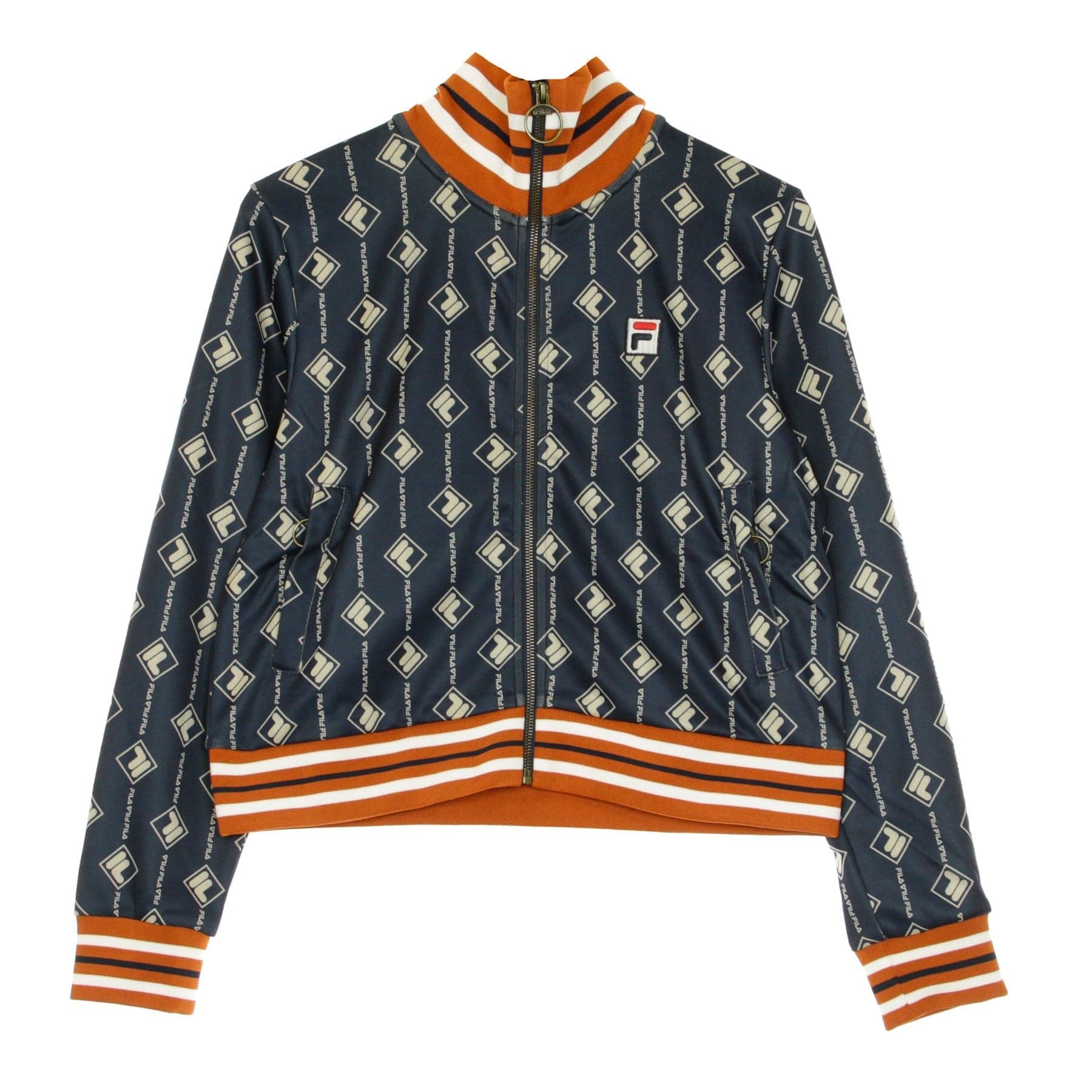 FILA Giacca Tuta Donna Hamo All Over Print Jacket Black Iris/cinnamon Stick da donna in Giacche Drestige - Casamassima, commercioVirtuoso.it