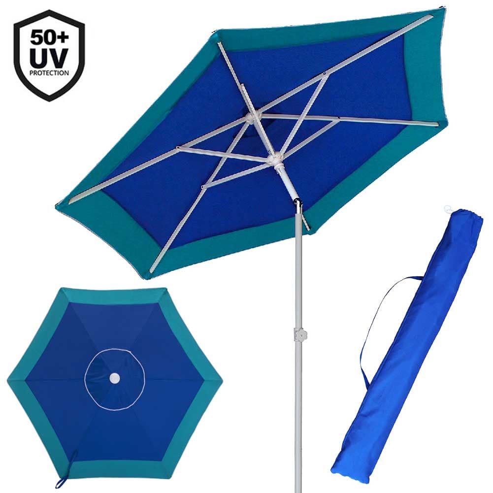 Ombrellone Mare Spiaggia Giardino Acciaio Grande 210cm con Custodia Bicolore in Ombrelloni Danyx - Casoria, commercioVirtuoso.it