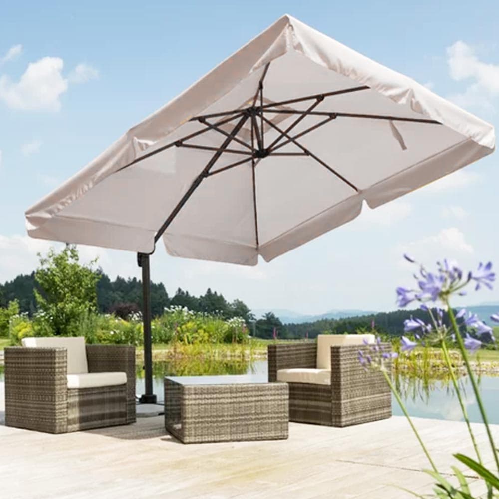 Ombrellone Giardino Decentrato 3x4 con Palo in Alluminio Inclinabile e Girevole Ecru in Ombrelloni Danyx - Casoria, commercioVirtuoso.it