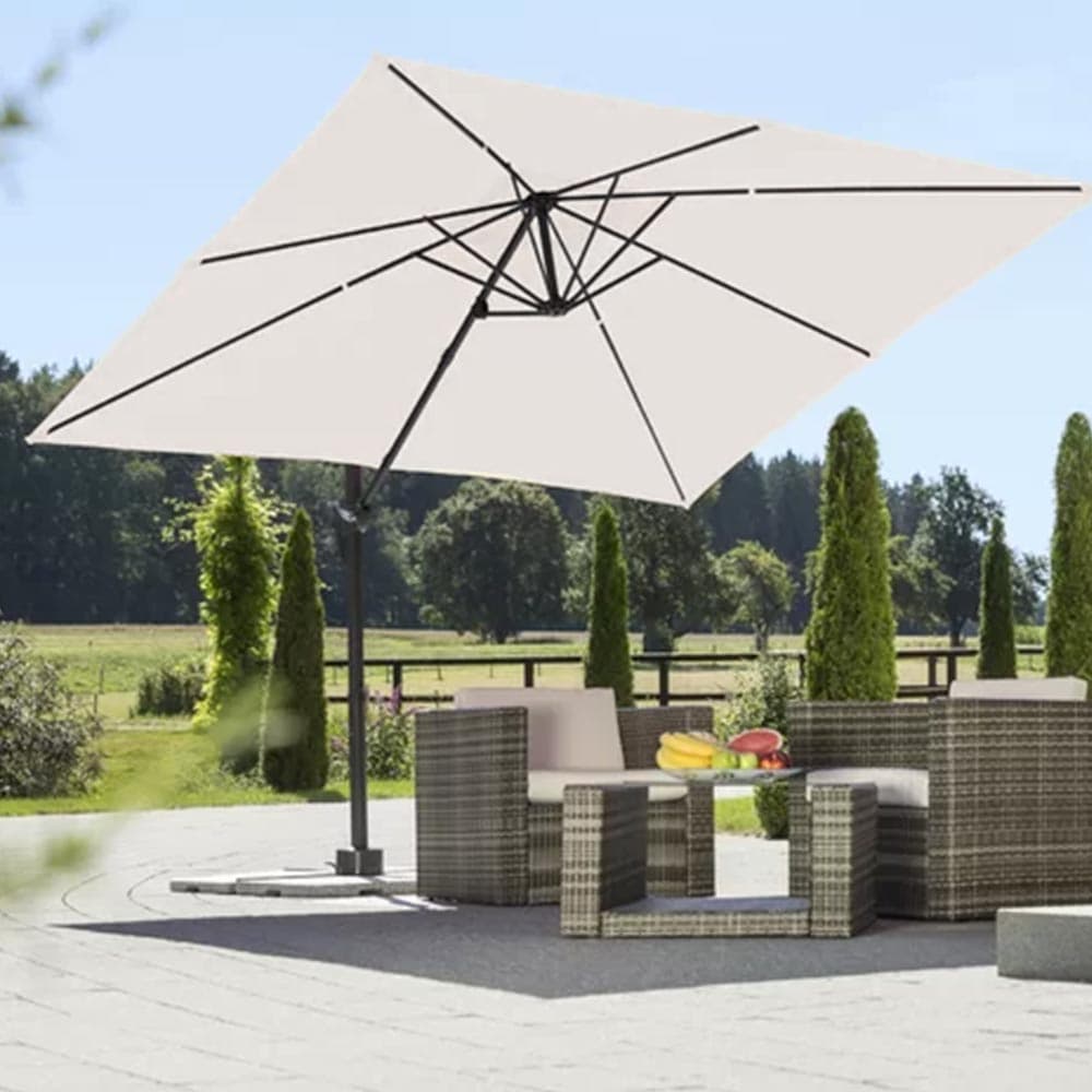 Ombrellone Giardino Decentrato 3x3 MT Alluminio Inclinabile Girevole Ecrù in Ombrelloni Danyx - Casoria, commercioVirtuoso.it