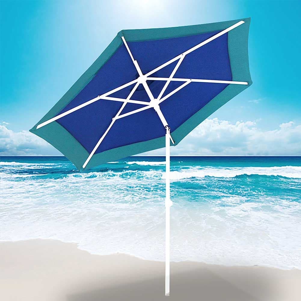 Ombrellone Mare Spiaggia Giardino Acciaio Grande 210cm con Custodia Bicolore