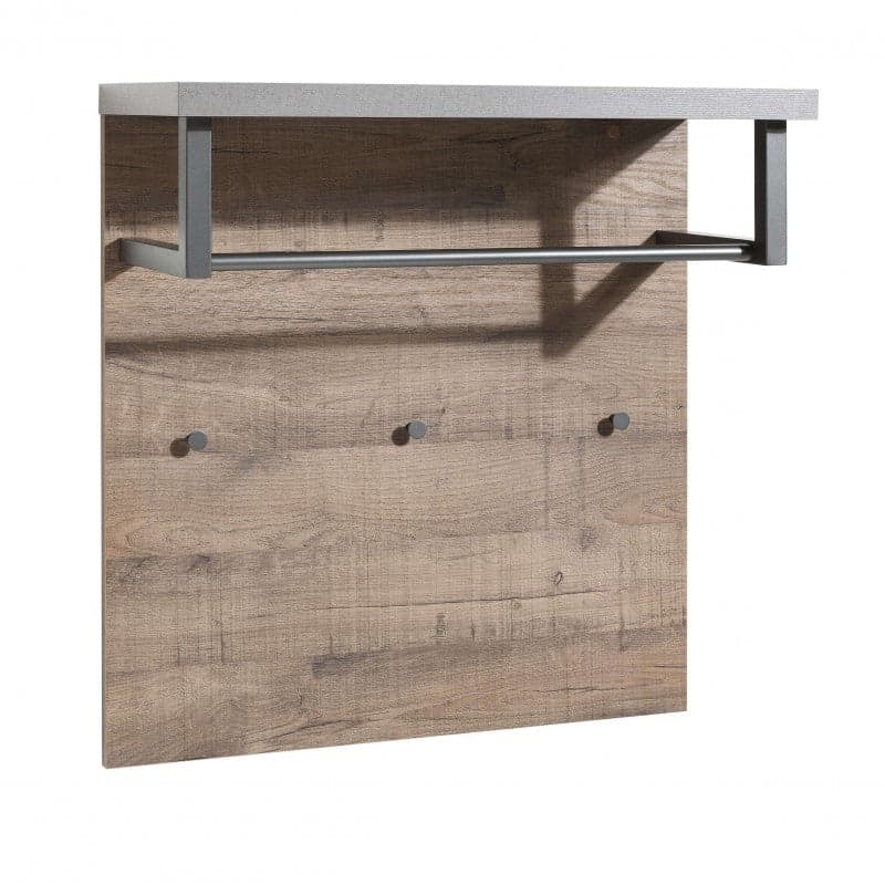 Pannello moderno appendiabiti da ingresso con ripiano in legno h 84 cm - 4