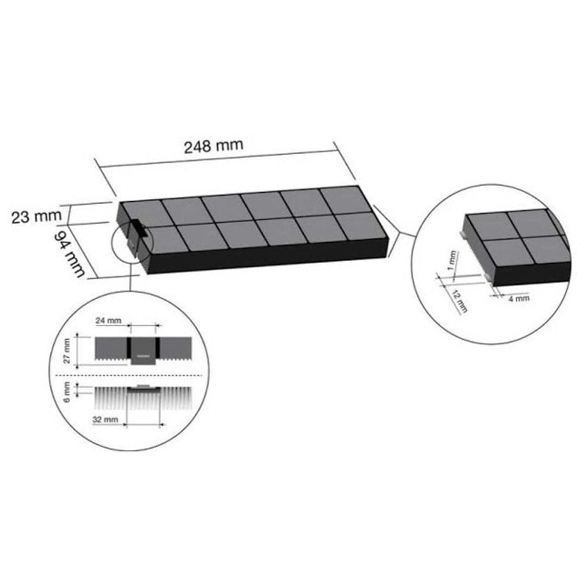 tecnowind coppia filtro cappa cucina carbone attivo tipo k ack62260 F 312 in prodotto EuroStore07 - Alatri, commercioVirtuoso.it