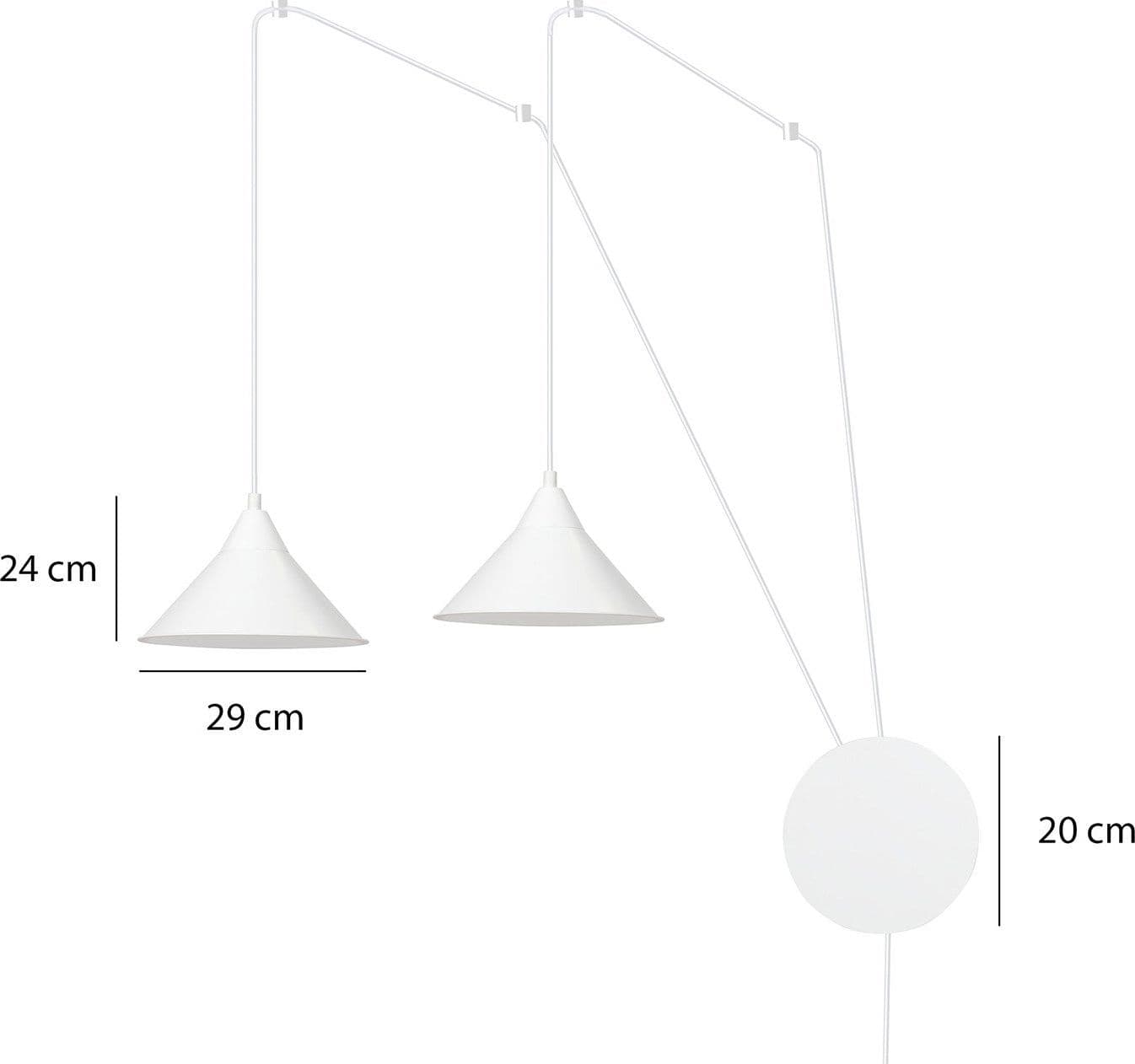 Sospensione Minimal 2 Luci Abramo In Acciao Bianco E Paralume A Cono in Lampade a sospensione LuceArt - Montecorvino Pugliano, commercioVirtuoso.it