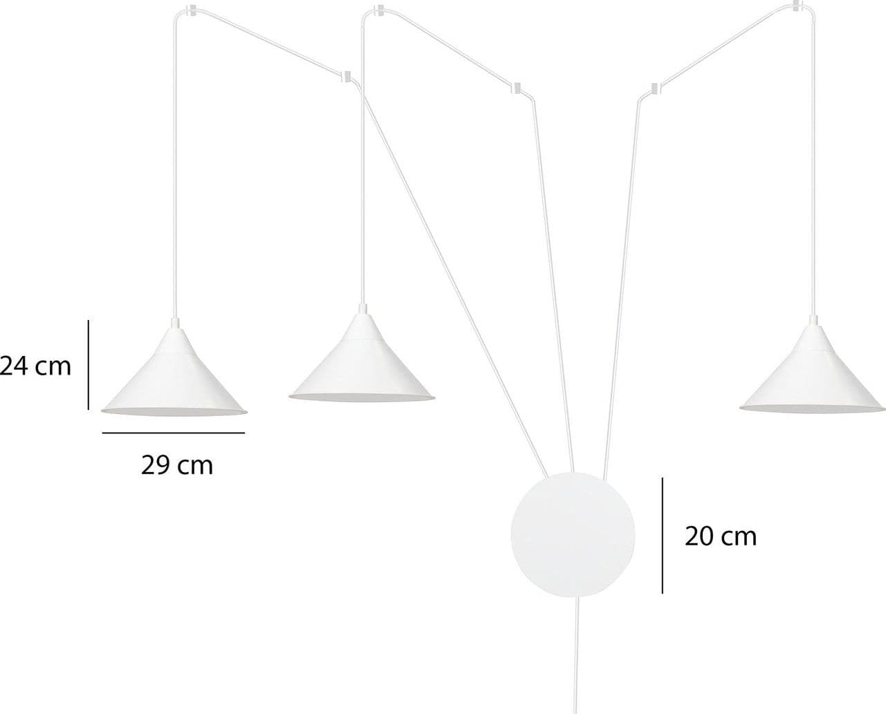Sospensione Minimal 3 Luci Abramo In Acciao Bianco E Paralume A Cono in Lampade a sospensione LuceArt - Montecorvino Pugliano, commercioVirtuoso.it