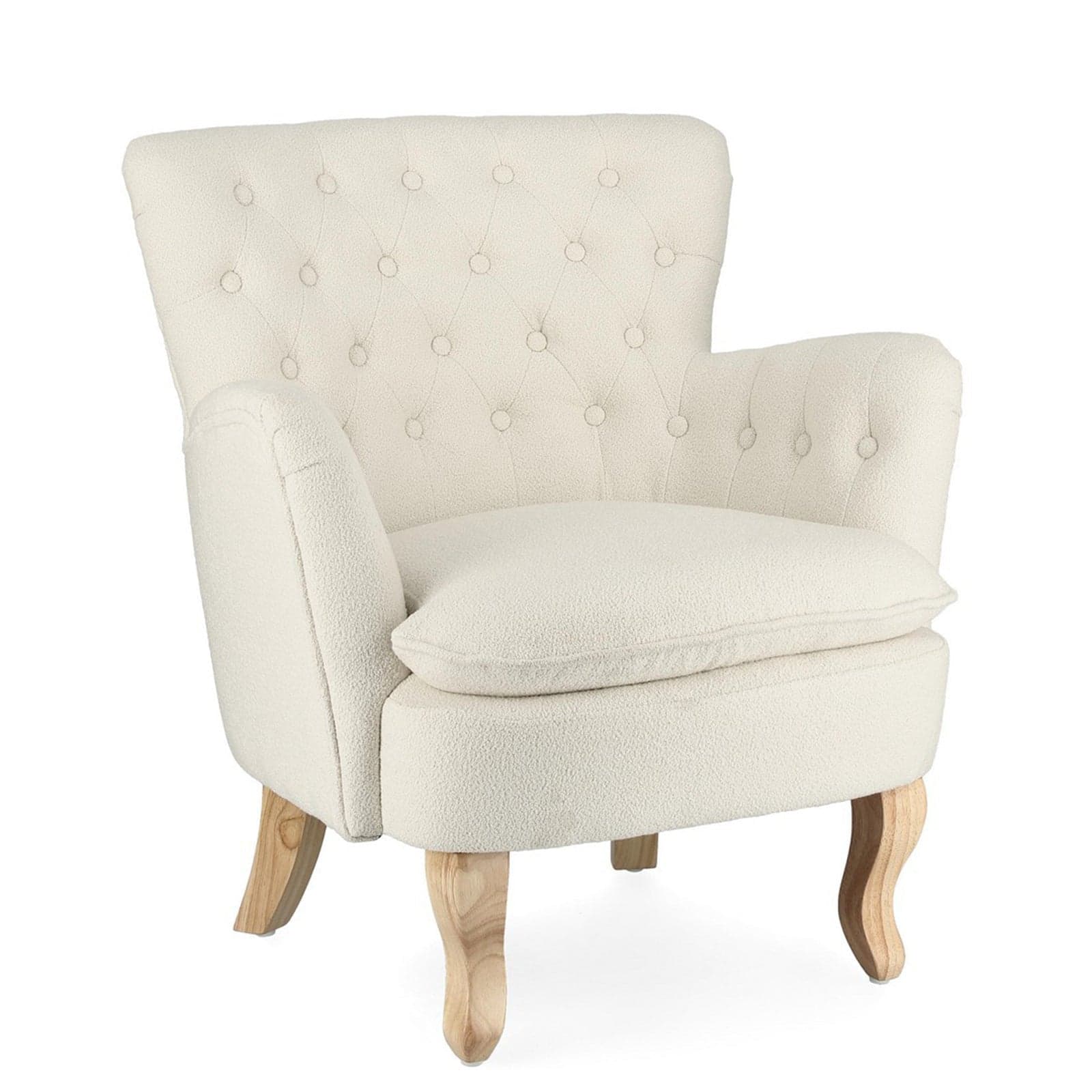 Poltrona "Orlins" per interno, Struttura In Legno Di Pino E Compensato, Rivestimento In Poliestere Effetto Boucle', Capitonne' 71.5 x 72.5 x 79h cm - 22