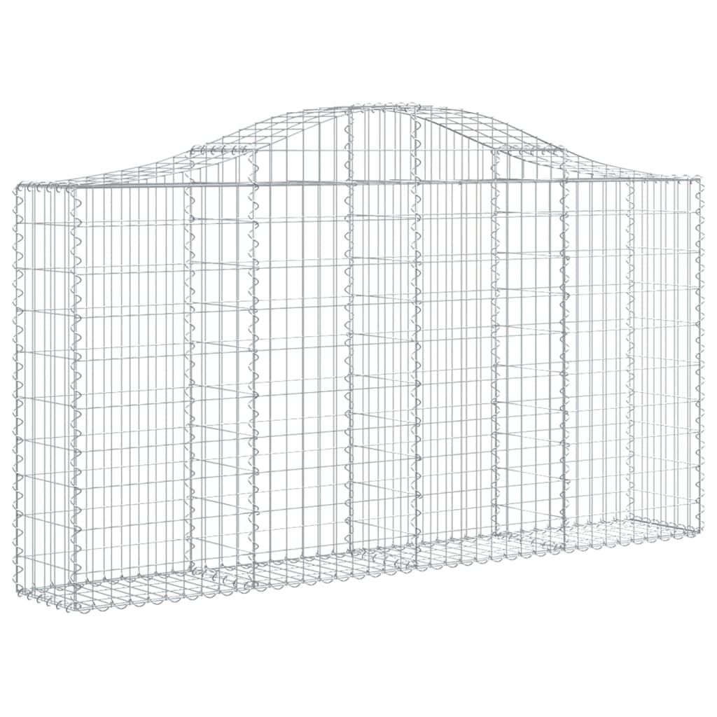 Cesto Gabbione ad Arco 200x30x100/120 cm Ferro Zincato
