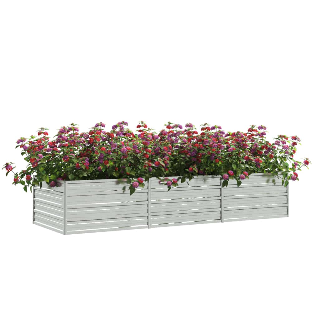 Letto Rialzato Giardino 240x80x45 cm in Acciaio Zincato Argento in Vasi tradizionali Esplodia - Napoli, commercioVirtuoso.it